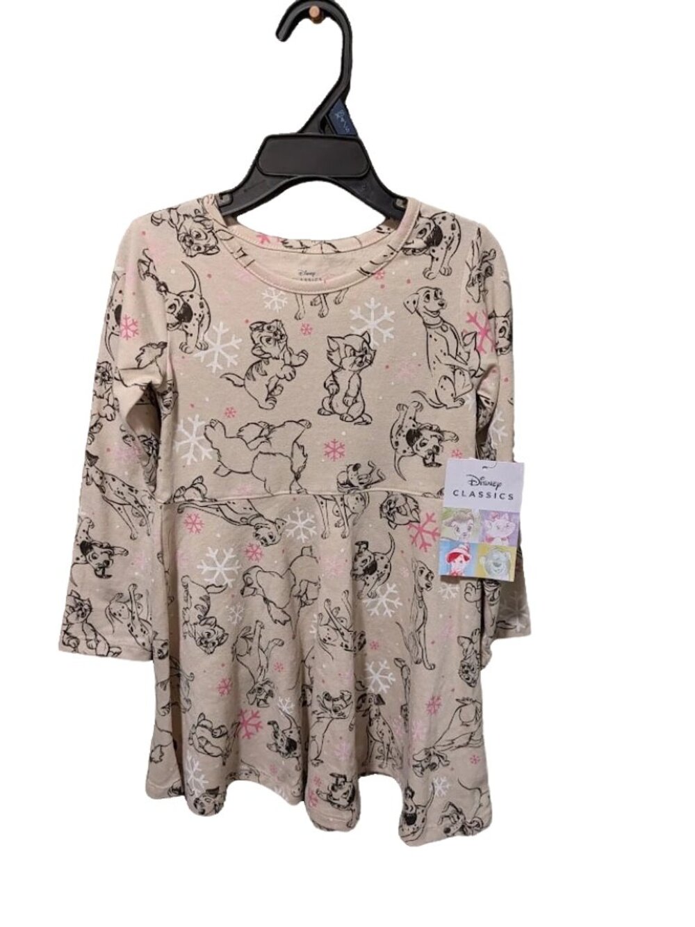 Disney Classics Todd Girls Long Sleeve All-Over Print Dress (4T)